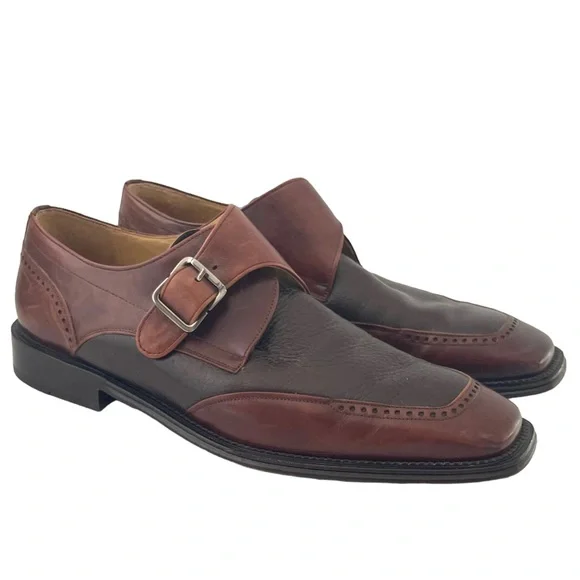 Mezlan | Shoes | Mezlan Two Tone Monk Strap Leather Brown  display picture 1
